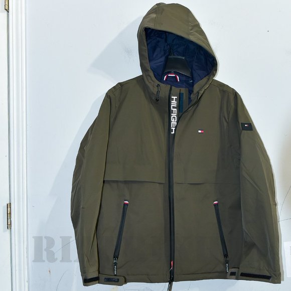 GREEN Tommy Hilfiger Men’s Performance Hooded Jacket - Picture 3 of 10